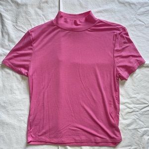 Pink mock neck